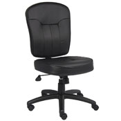 BLACK LEATHERPLUS POKER CHAIR NO ARMS - B1560, B1560